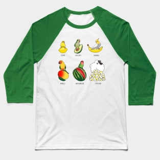 Parrot Fruit doodle Baseball T-Shirt